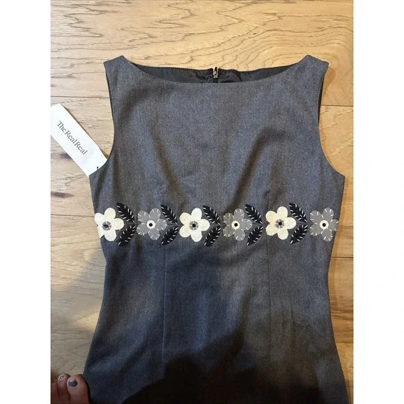 Moschino Women's Floral Dress Size 40 Gray - Picture 2 of 7